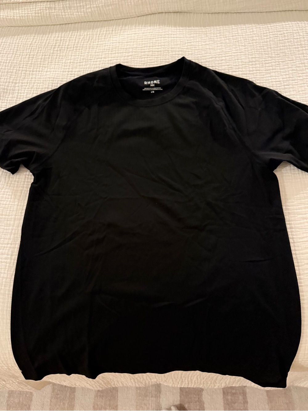 RHONE Black Short Sleeve Performance Crew Tee Large